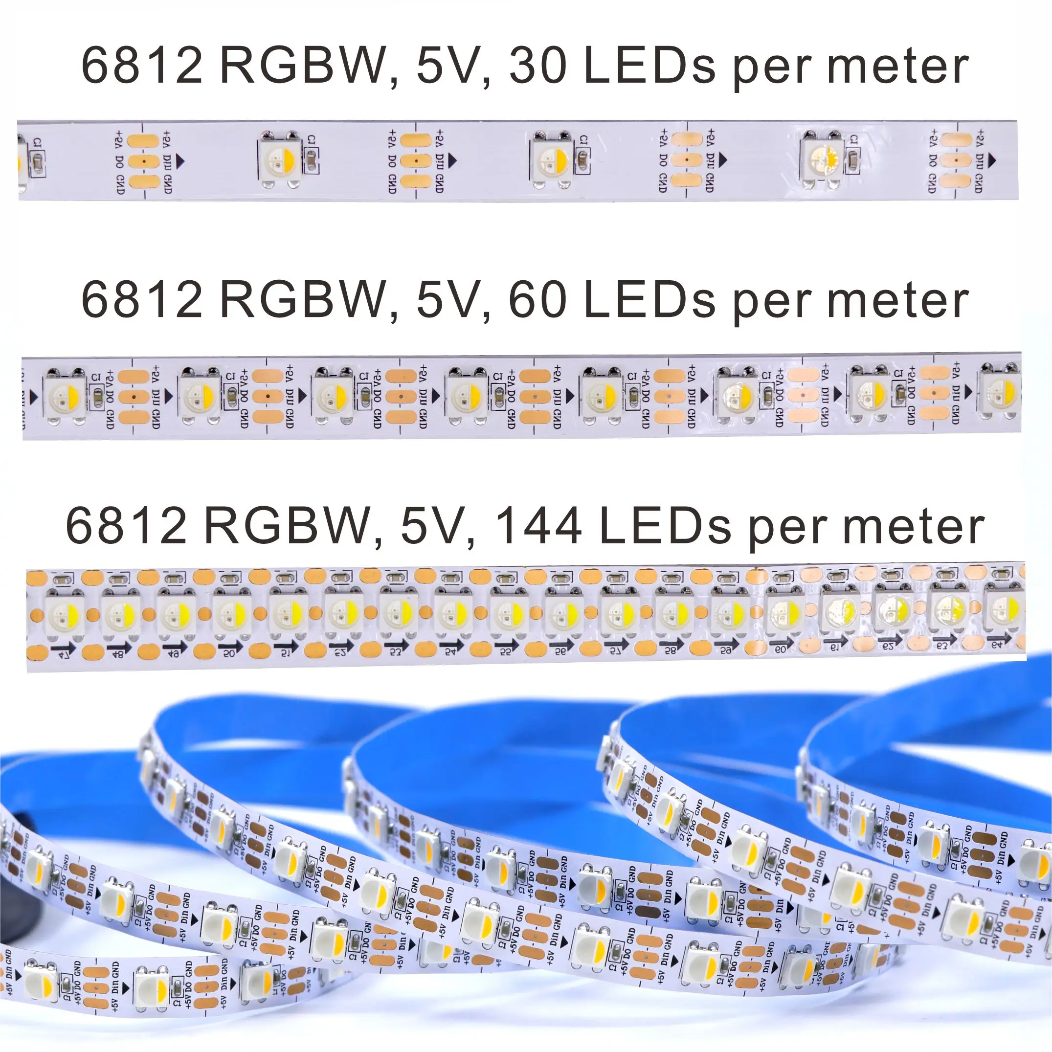 SK6812 RGBW Led قطاع ضوء 4 في 1 مماثلة 1 م 5 م 30 60 144 المصابيح WS2812 أضواء LED RGBWW فردية قابلة للعنونة IP30 65 67 5 فولت