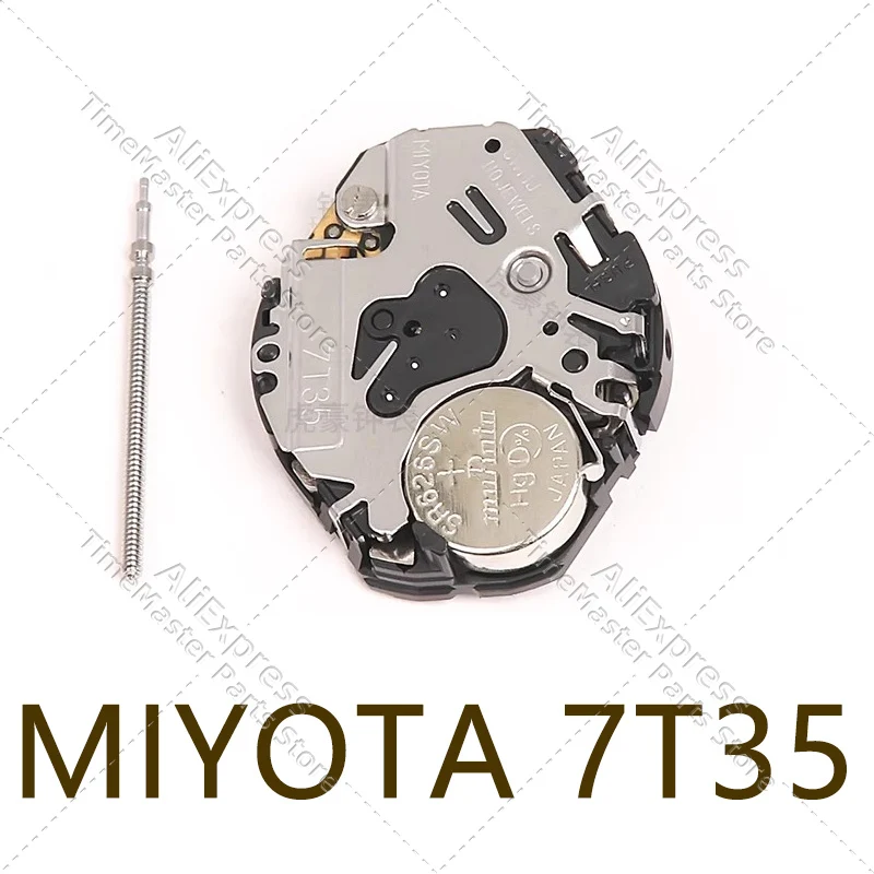 ชิ้นส่วนอะไหล่เปลี่ยนการเคลื่อนไหวของนาฬิกาควอตซ์7T35 Miyota จากญี่ปุ่น
