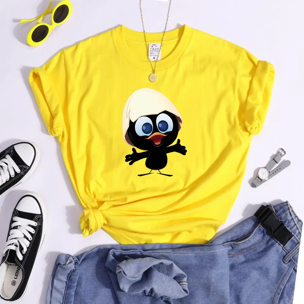 Eierschale Blackbird Baby druckt Damen T-Shirt Mode weiche atmungsaktive Kleidung Sport lässig Kurzarm atmungsaktive lose Tops