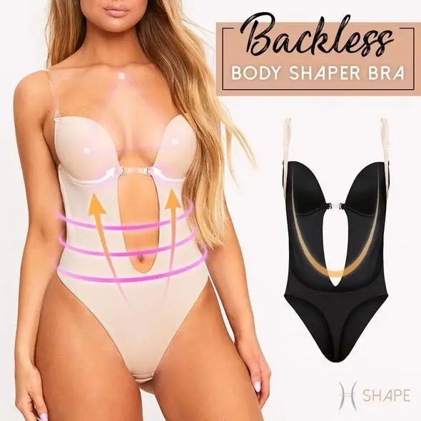 

Sexy Full Bodyshaper Bra Women Deep V Convertible Bra Thong Shapewear Backless Invisible Push Up Underwear Slimming Bodysuit