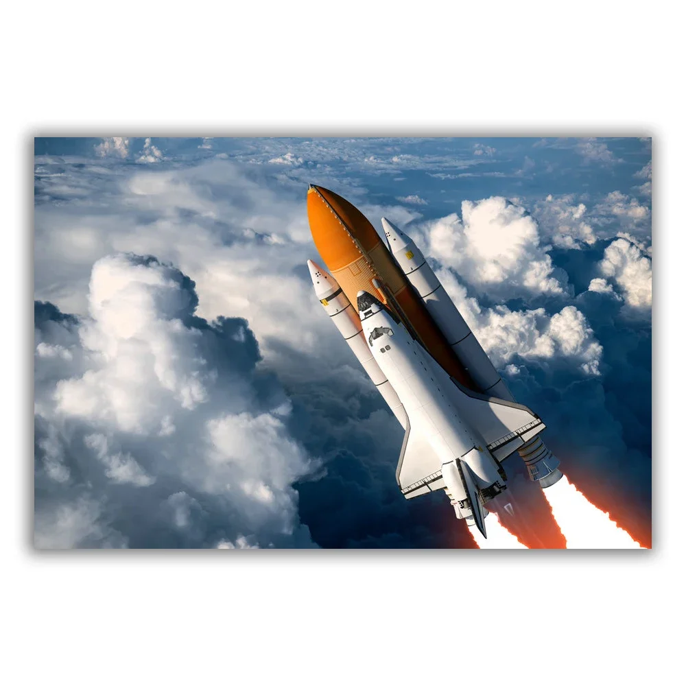 HT120 Spectacular Universe Earth And Moon Space Station Astronaut Silk Fabric Poster Art Decor Indoor Painting Gift