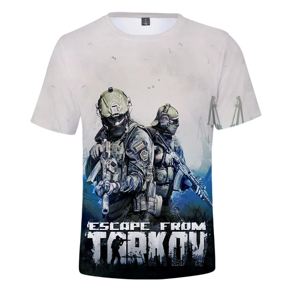 New Arrival Escape from Tarkov 3D T shirt Summer Hip hop 3D Print T shirt student personality Breathable Fashion Clothes