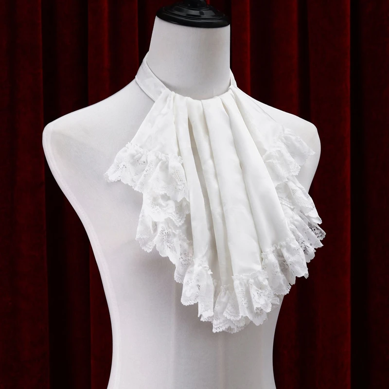 

Court Detachable Ruffle Lace Necktie Women Gothic Steampunk False Collar Cosplay Stage Party Neck Decoration
