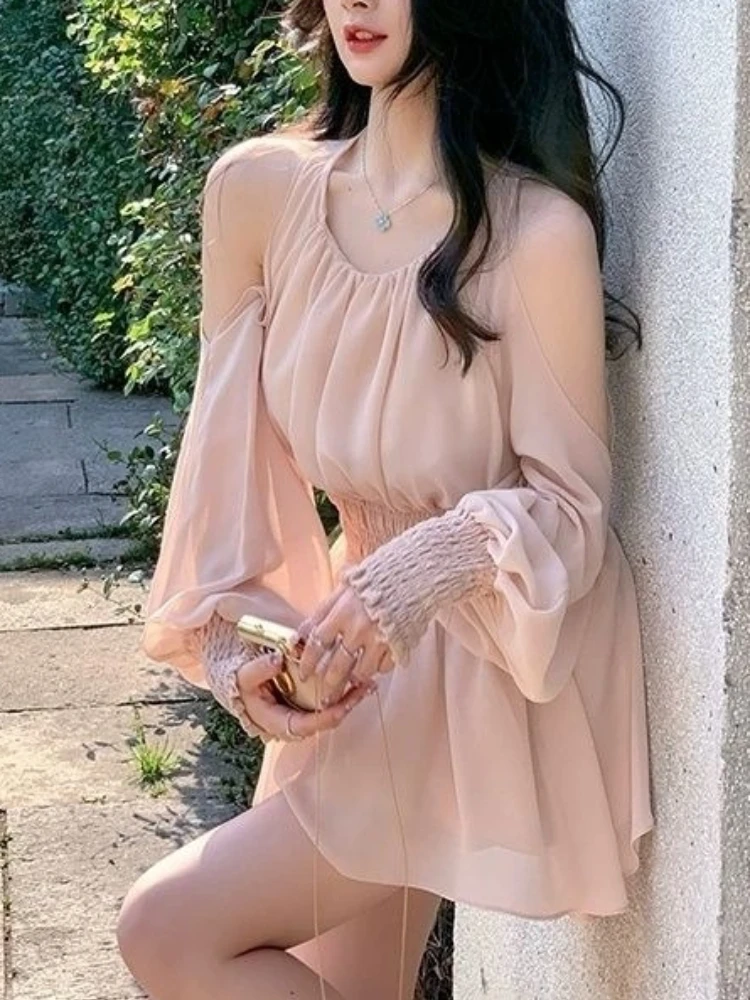 

Summer Casual Sweet Women's Matching Sets Solid Puff Sleeve Waist-cinching Tops + High Waist Mini Shorts Chic Retro Daily Set