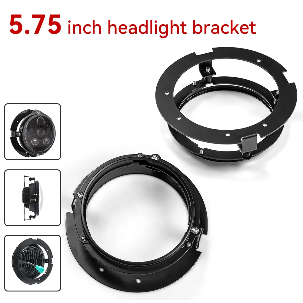 5 3/4 Zoll 5,75 Zoll Scheinwerferhalterungssatz für Motorrad und Autos Ringhalterungen für 5,75 Zoll LED-Scheinwerfer