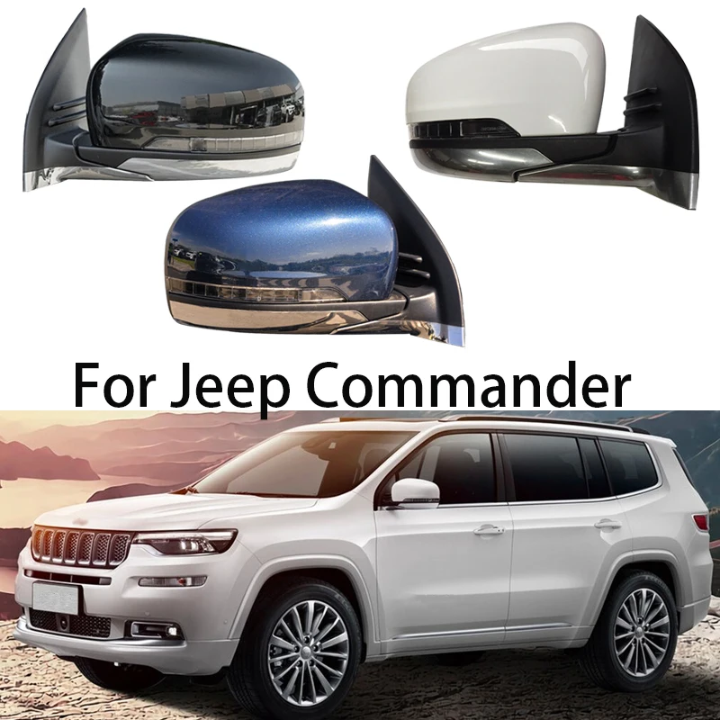 Auto Rearview Mirror Assembly Accessories For Jeep Commander Car Electric folding LED Turn signal Heating Electric adjustment