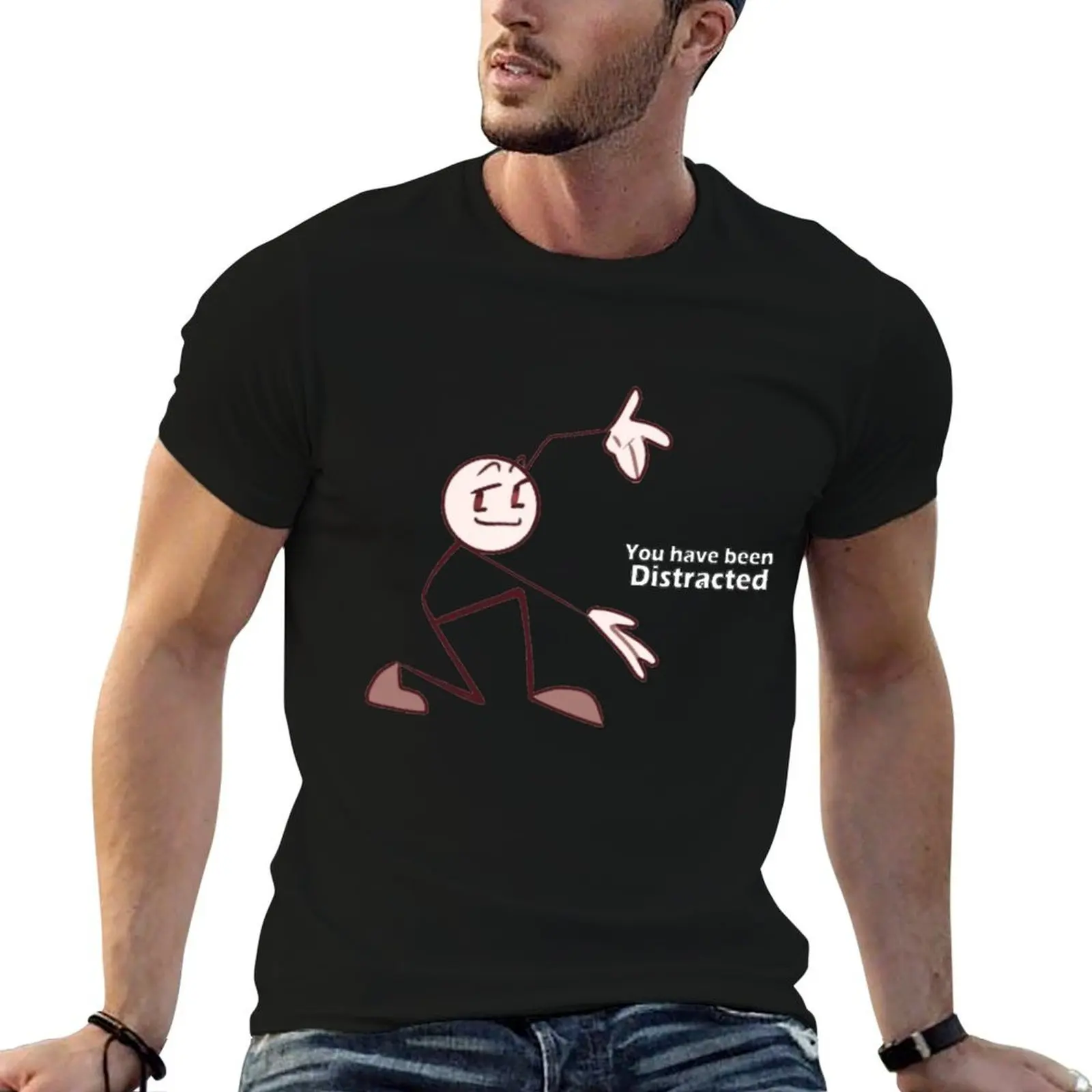 Henry stickmin you have been distracted T-Shirt printed t shirts for man black cotton t-shirt plain for man package T-Shirt