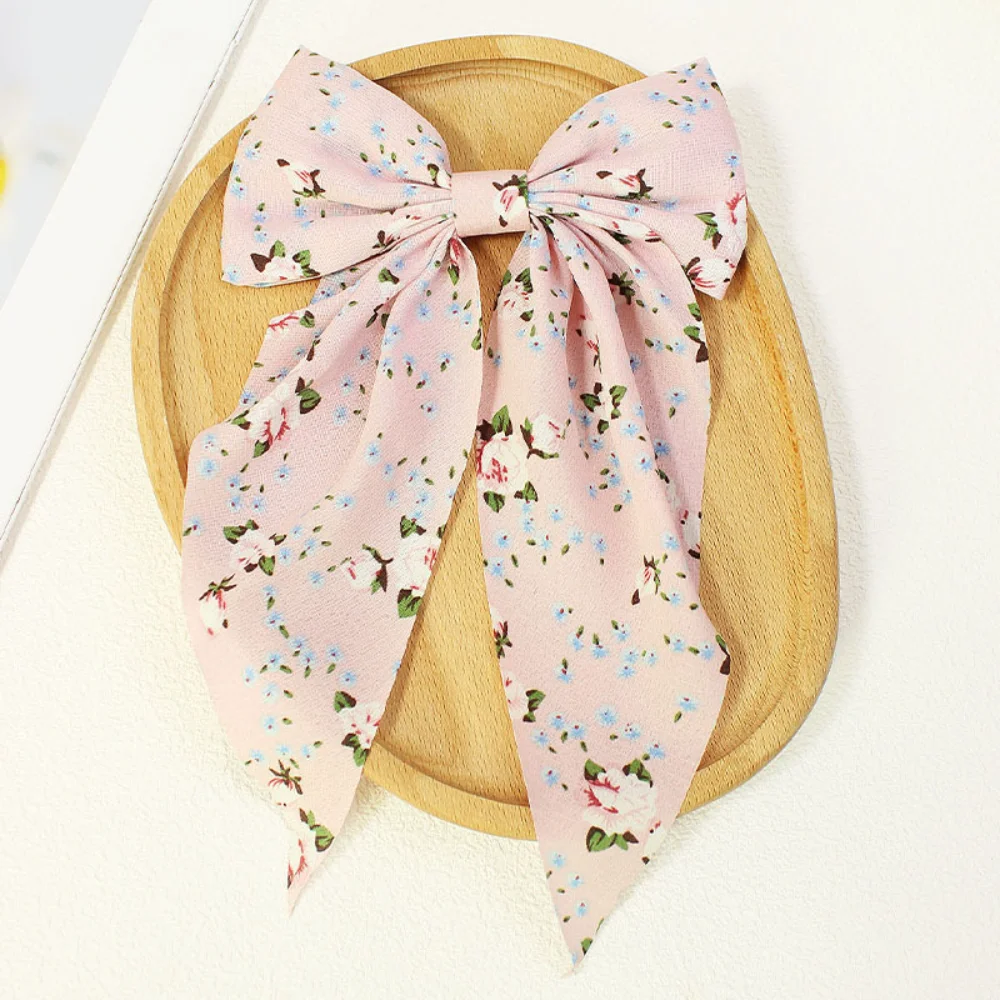 Fashion Ribbon Floral Bow Hair Clips for Women Big Large Bow Hairpins Girls Bowknot Hair Clip Barrettes Women Hair Accessories