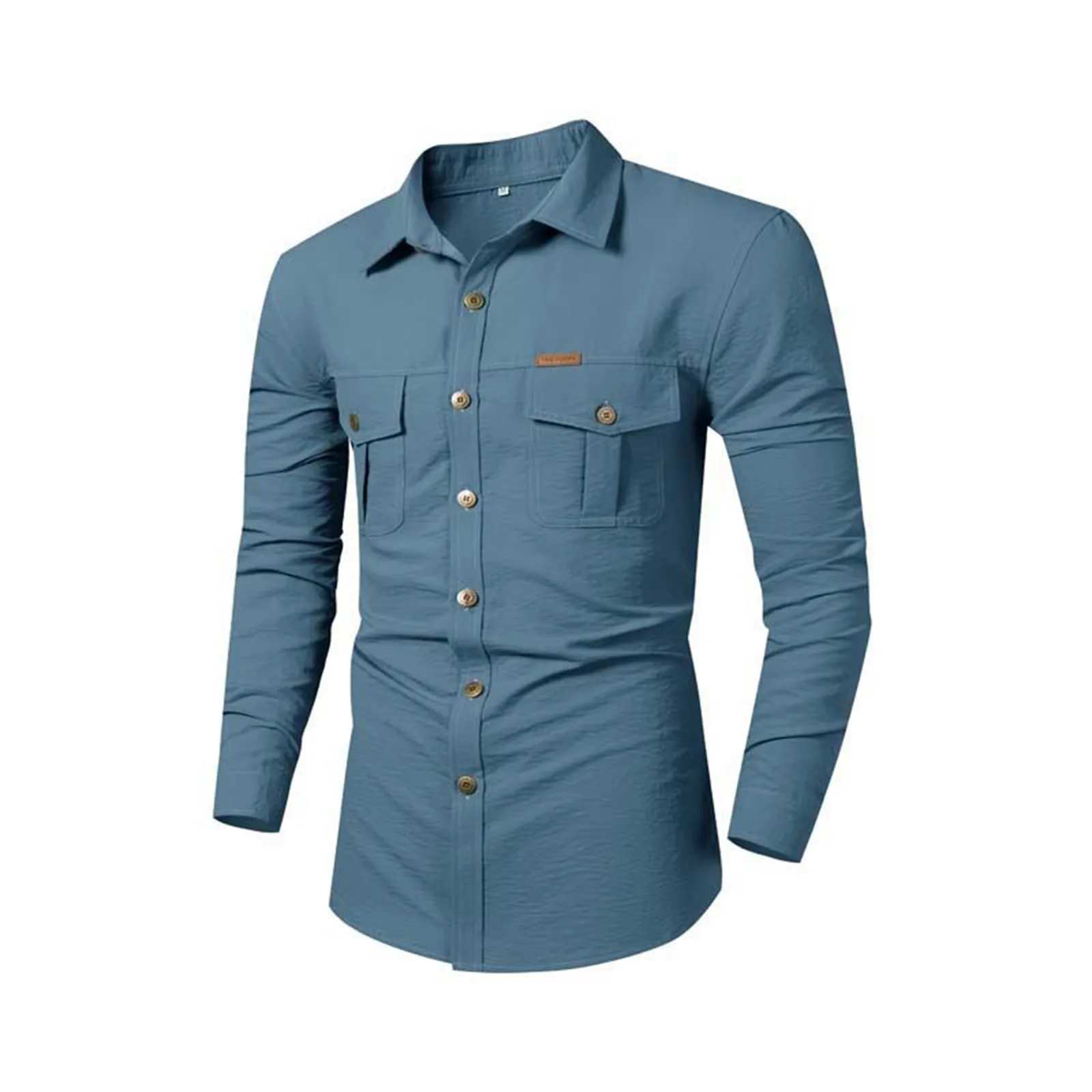 

Men'S Autumn Casual Shirts Tops Daily Basic Solid Workwear Long-Sleeved Shirt Trend Classic Long-Sleeved Fitting Shirts