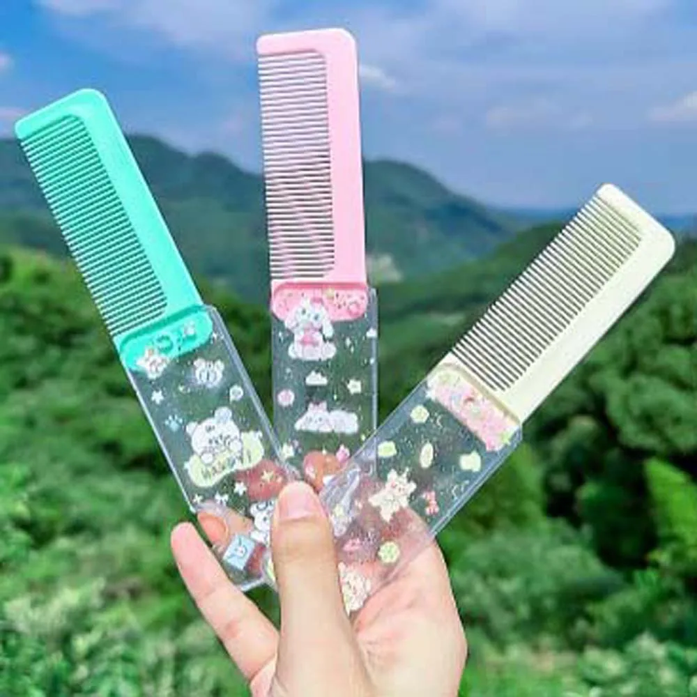 

Hair Accessories Cartoon Folding Comb Hair Styling Tool Hairdressing Folding Hairbrush Anti Static Cartoon Rabbit