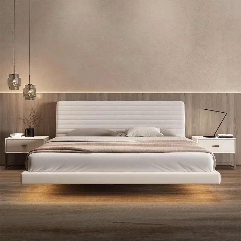 Italian, minimalist, floating bed, smart, double bed, minimalist, modern, bedroom, wabi-sabi