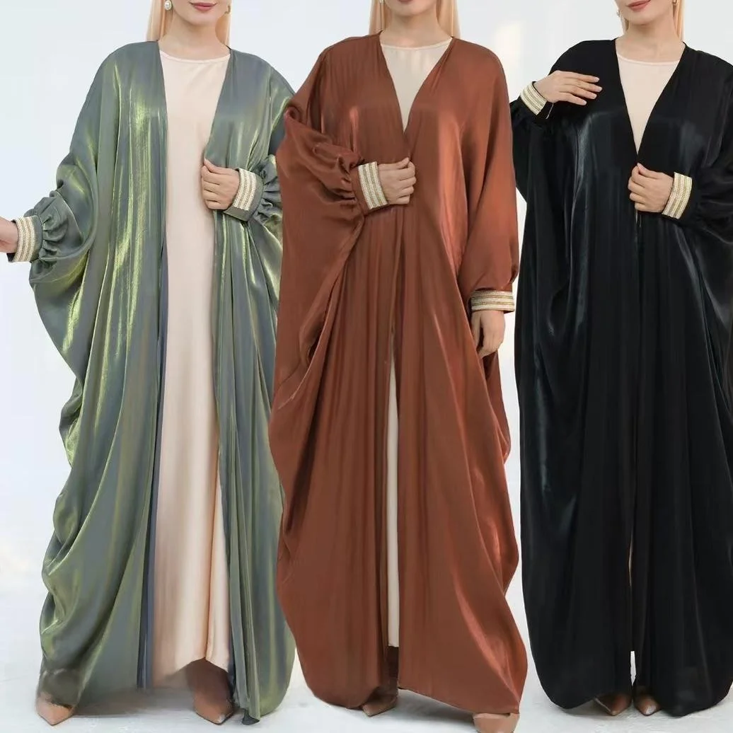 Neue faionable Cardigan Long Sve Loose Dr mit Naher Osten-Details und Bündchen Sves Pendeln Sle Frühling Herbst