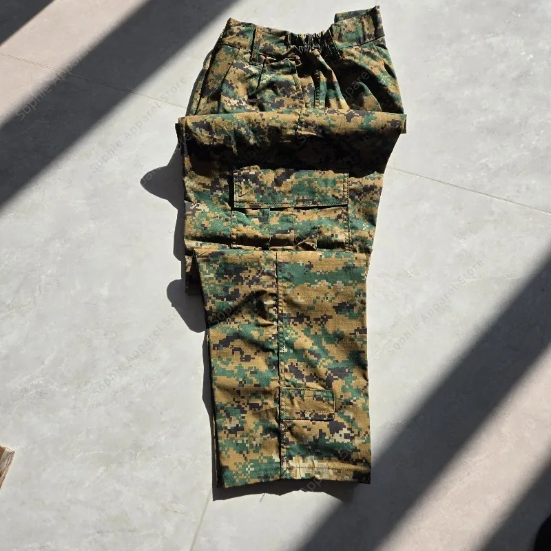 Men's Tactical Cargo Pants Digital Camouflage Military Combat Trousers Multi-Pocket Outdoor Hiking Training Camo Pants