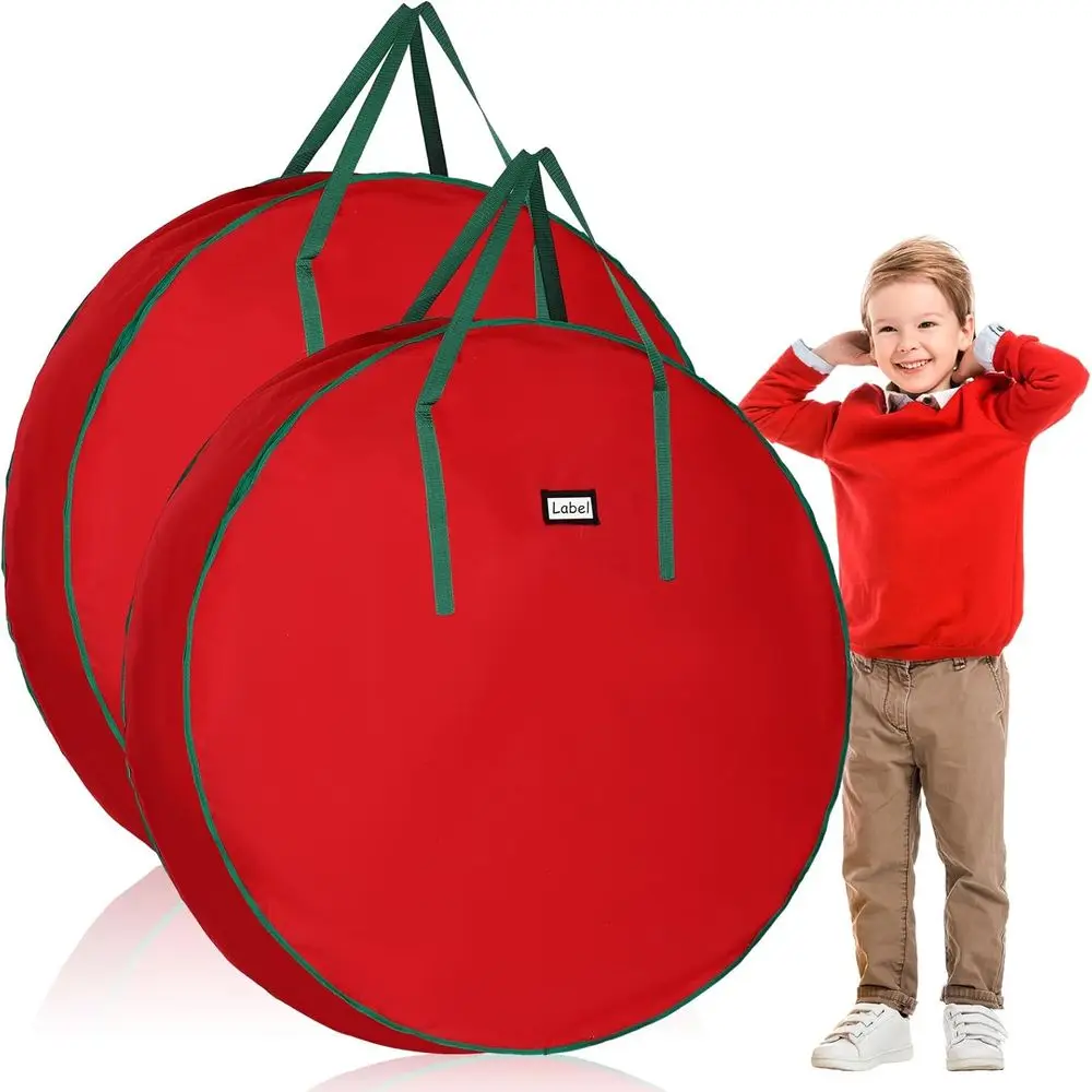 

Большая сумка для хранения рождественских венков, ткань Оксфорд с усиленной ручкой и застежкой-молнией для 48 искусственных венков