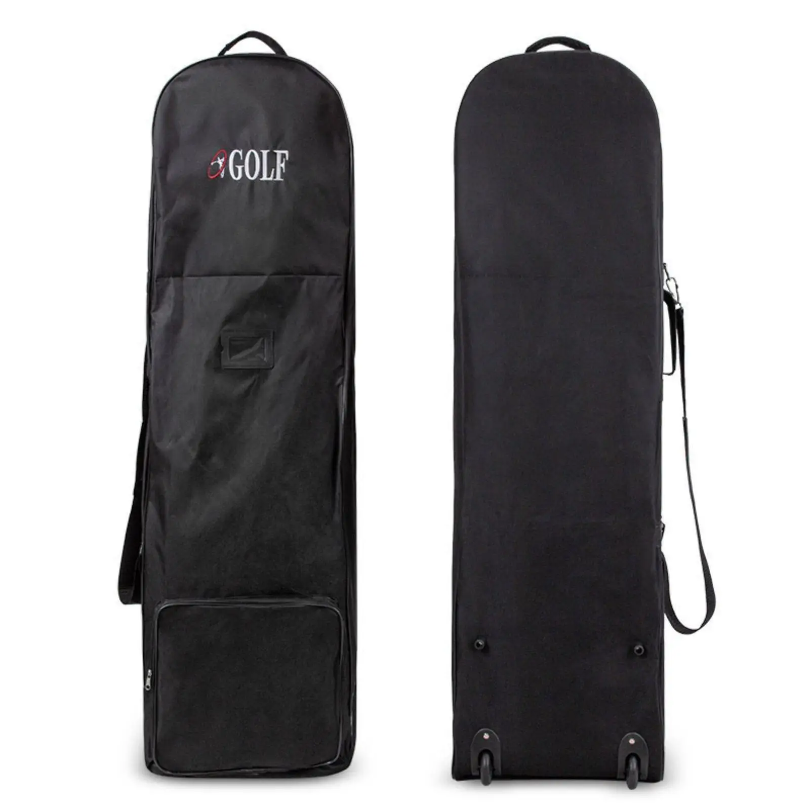 Golf Club Case Heavy Duty Oxford Wheeled Golf Flight Cover Travel Bag with Extra Storage for Golfers