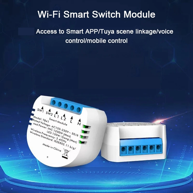 Interruptor de Control de vida inteligente Wifi/Tuya de 2 canales, interruptor de electrodomésticos inteligentes, interruptor tradicional que se enciende en un módulo inteligente