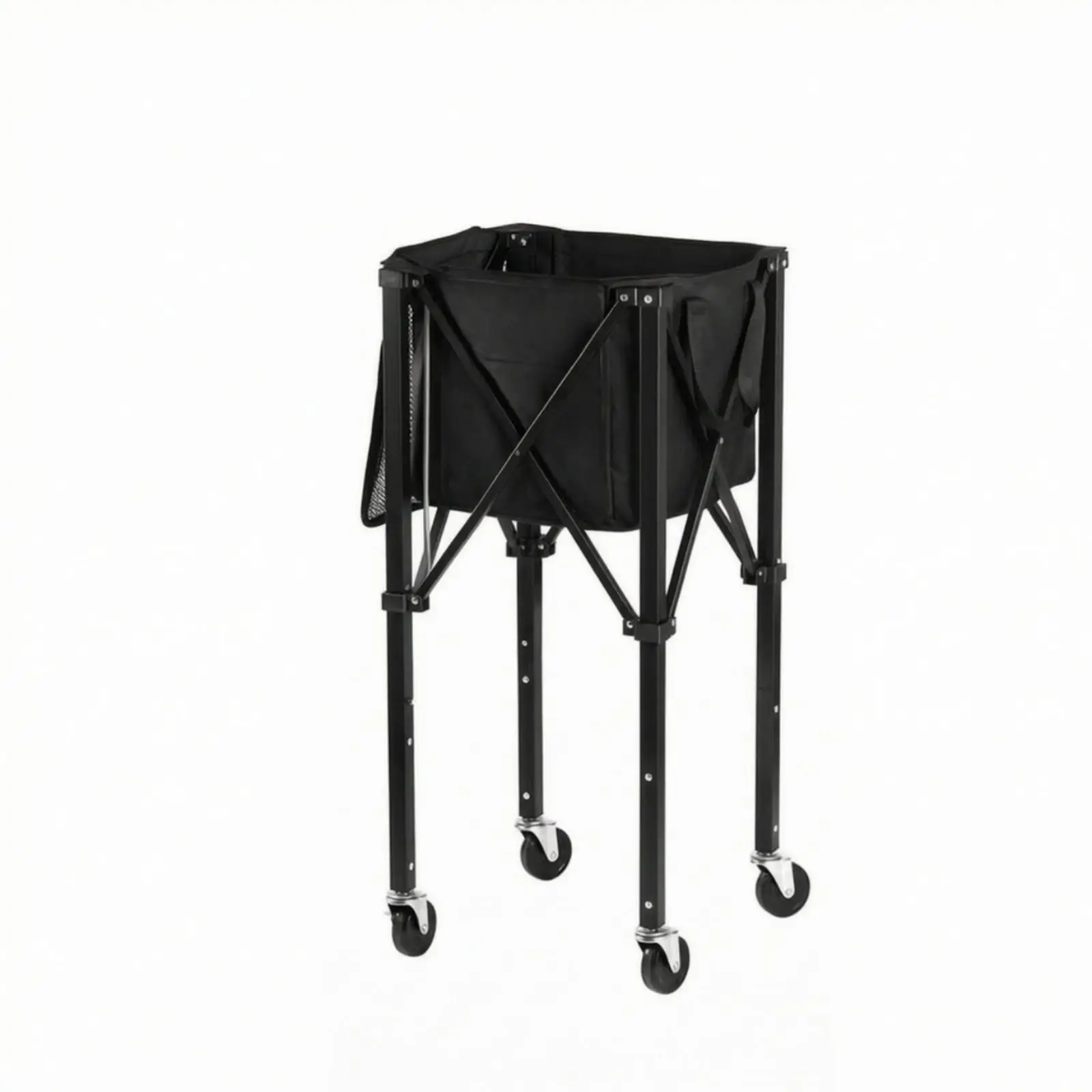 lightweight-folding-ball-cart-with-wheels-for-golf-tennis-ball-storage-aluminum-frame-x-brace-support-for-court