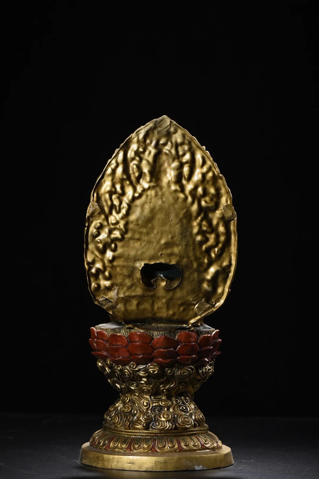 

14"Tibetan Temple Collection Old Bronze Painted Gilded Bodhisattva Akashagarbha Mahasthamaprapta Buddha Platform Worship Hall
