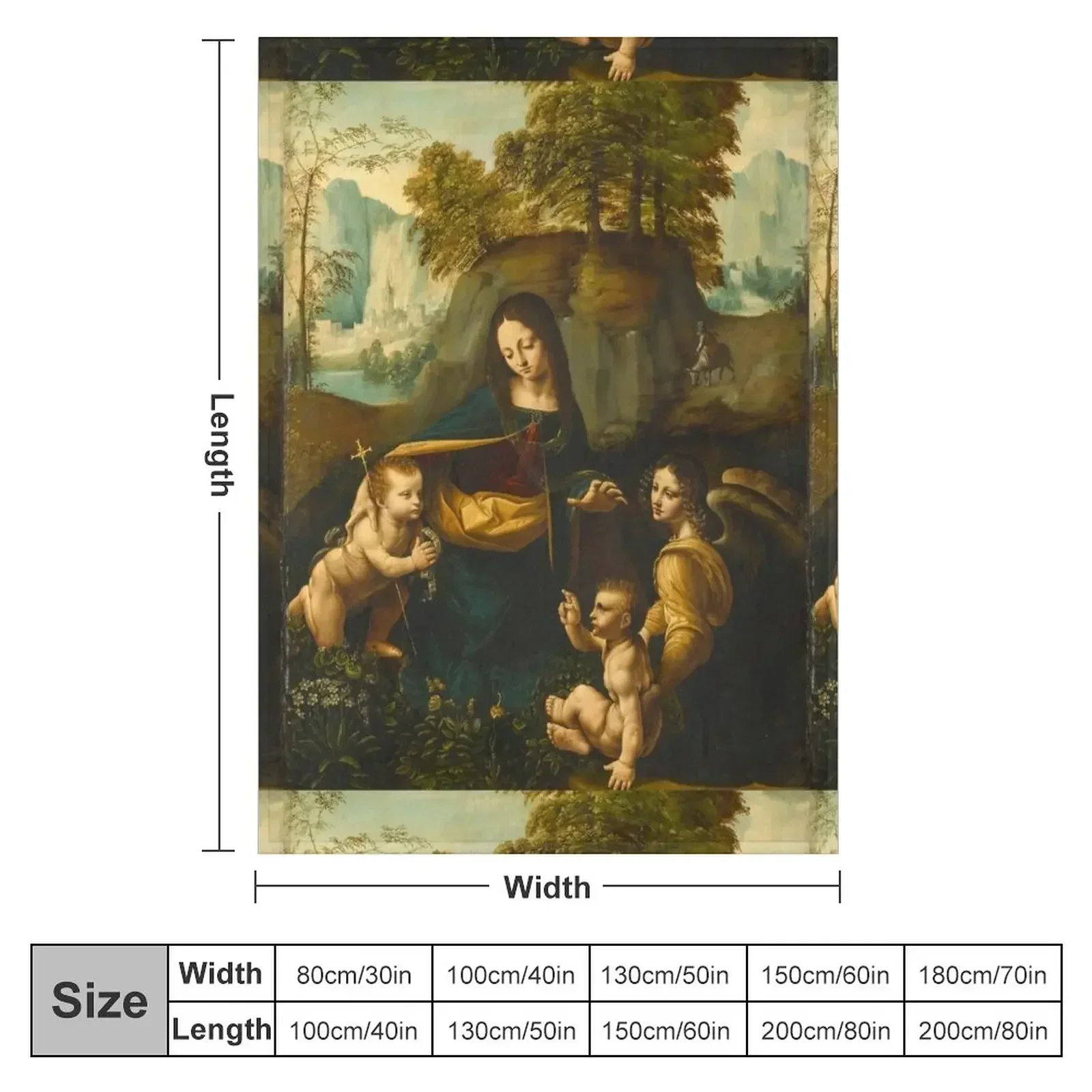 the virgin of the rocksleonardo da vinci, renaissance art, ancient paintings Throw Blanket Bed covers Winter beds anime Blankets