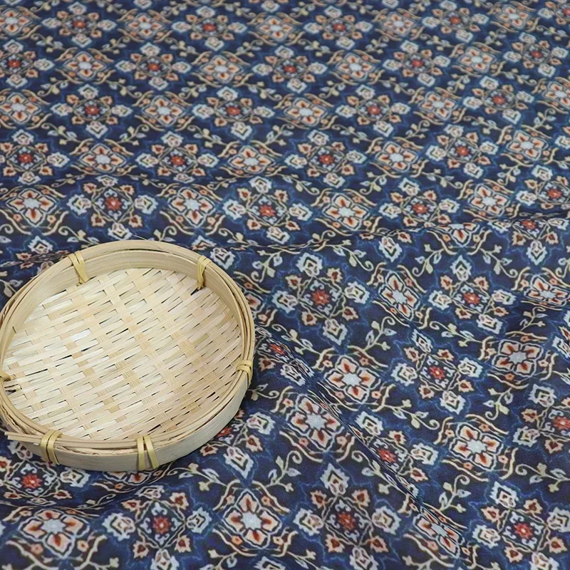 

100% Natural Pure Ramie Linen Printed Fabric High Quality Lightweight Chinese Long Robe Dress for DIY Sewing Summer cloth 2025