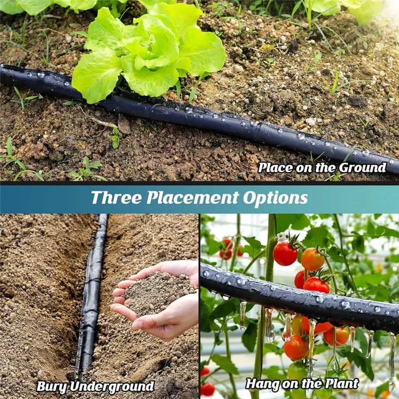 

AT05-Для садового шланга для системы капельного орошения - 2 шт., шланг для замачивания 100 футов (50 футов x 2), герметичная конструкция, экономия места на 80% воды