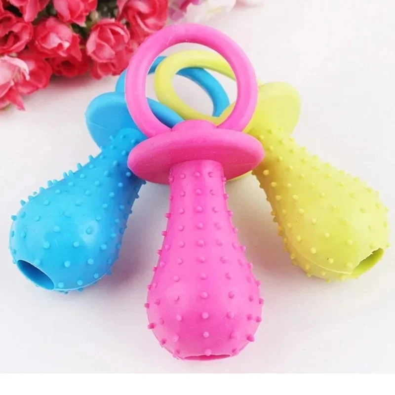 New Pacifier Rubber Toys for Dogs Pet Cat Puppy Chew Toys Pets Dogs Pets Products Dog Games Sound Squeaker 4x9.5cm