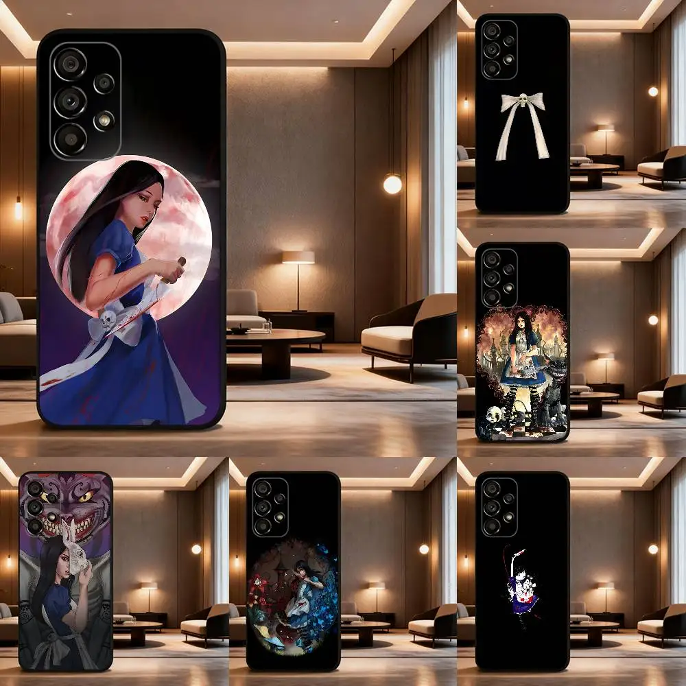 

Game A-Alice Madness R-Returns Phone Case For Samsung Galaxy A73,31,32,72,41,53,52,71,22,5G,Note,J7,8,9 Soft Black Cover