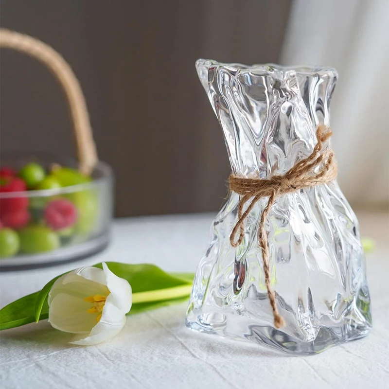 مزهرية زجاجية، عصرية، مزهرية زجاجية، صناعة يدوية، قاعدة زجاجية، مزهرية مفردة، مزهرية زهور، داخلية،