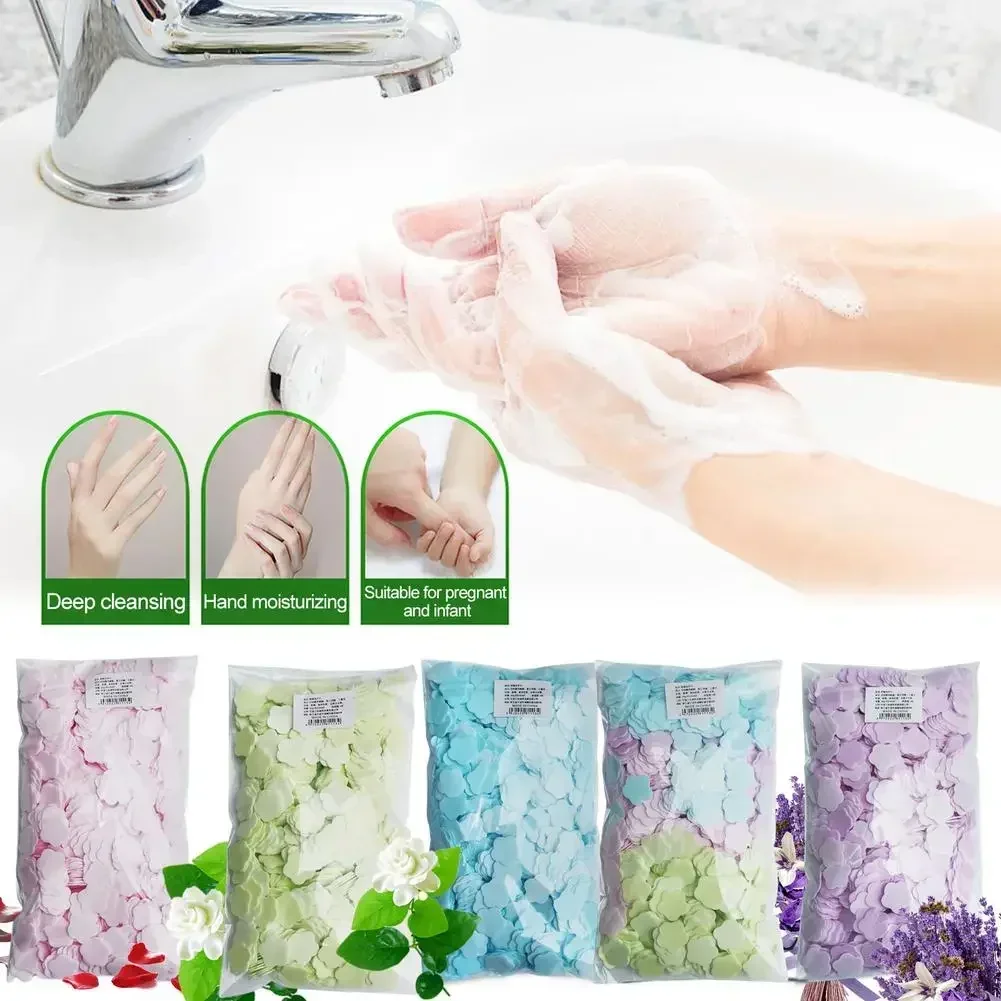 1000Pcs Portable Hand Wash Soap Papers Scented Slice Mini Cleaning Soaps Washing Hand Bath Travel Disposable Antimicrobial Soap