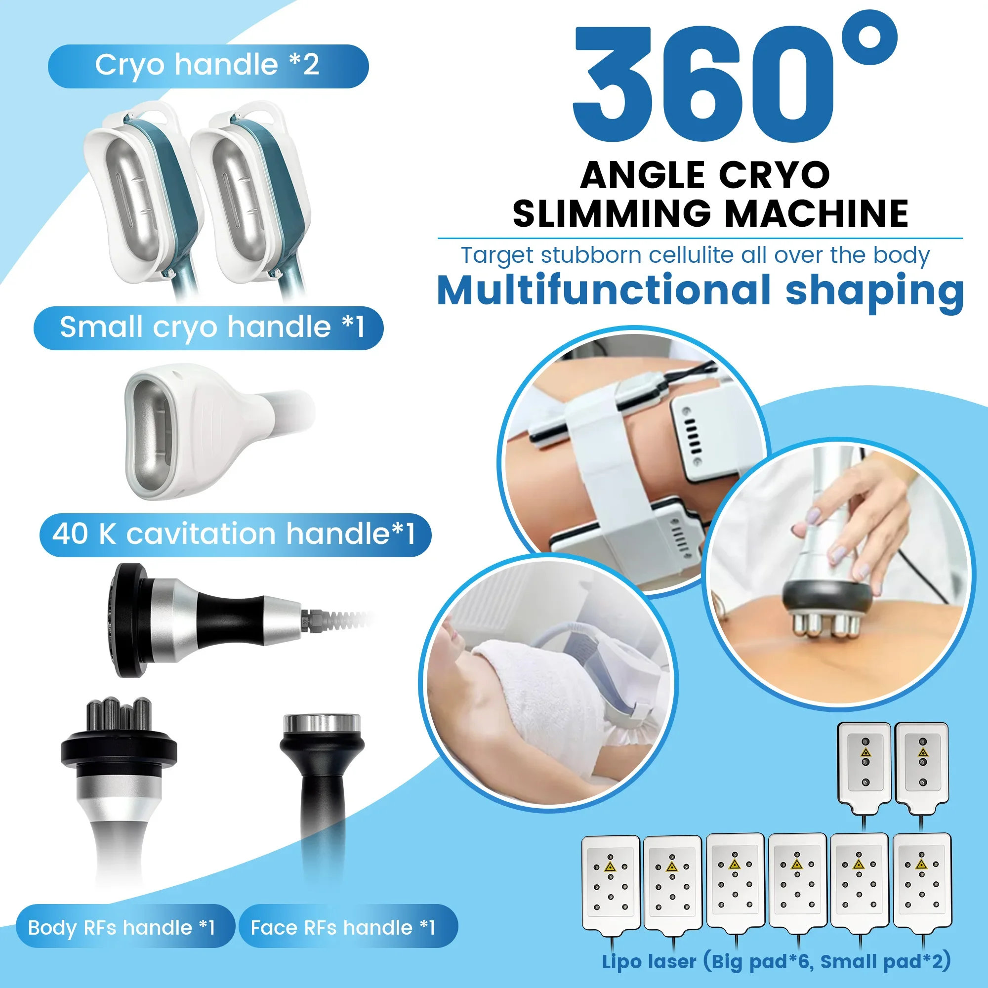 Portable 360 Cooling Sculpting Machine Loss Weight Fat Freezing Cellulite beauty salons spas Removal Vacuum Cavitation Machine