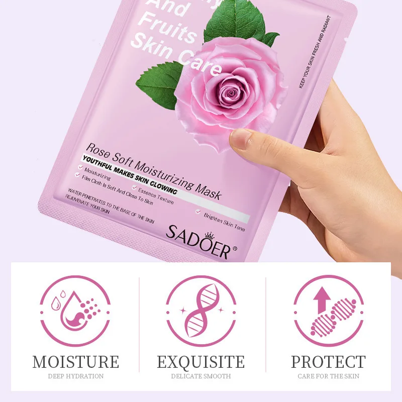 10 PCS Facial Sheet Mask Botany and Fruit Essence Extract Lemon Apples Moisturizing Hydrating