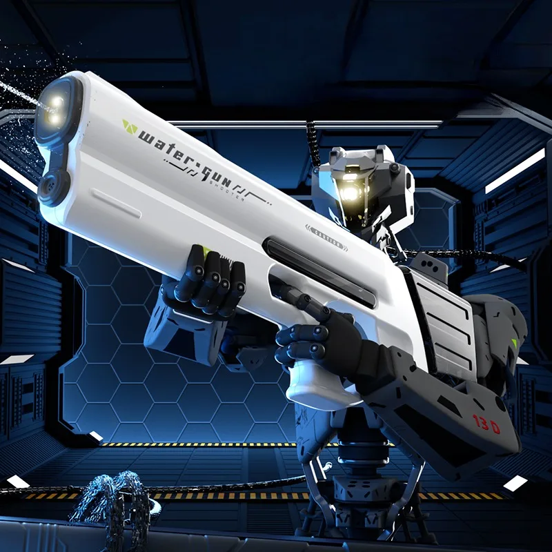 Pistola ad acqua automatica con aspirazione ad acqua; giocattolo elettrico con pistola ad acqua di grande capacità; regalo per bambini.