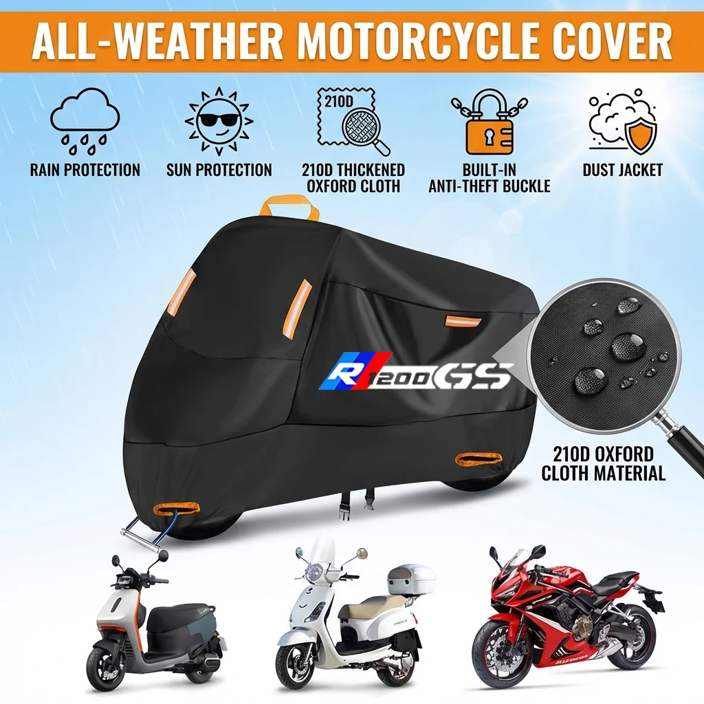 

Чехол для мотоцикла BMW R1200GS R 1200GS 2013-2018, водонепроницаемый, для улицы, защита от УФ-излучения, дождевик, с логотипом R1200 GS