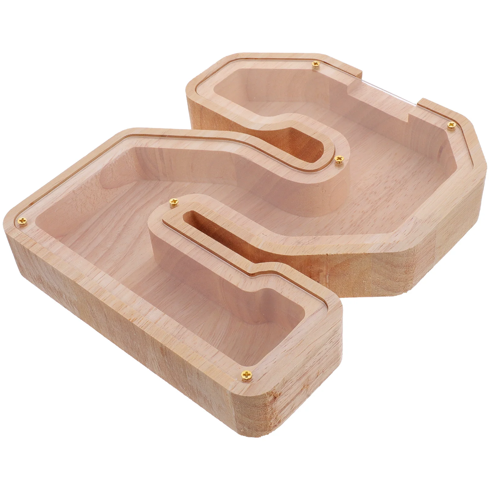 Doorzichtige houten spaarpot voor kinderen Multifunctionele geldbesparende doos Desktop muntbank voor kinderen Boerderijstijl decoratie