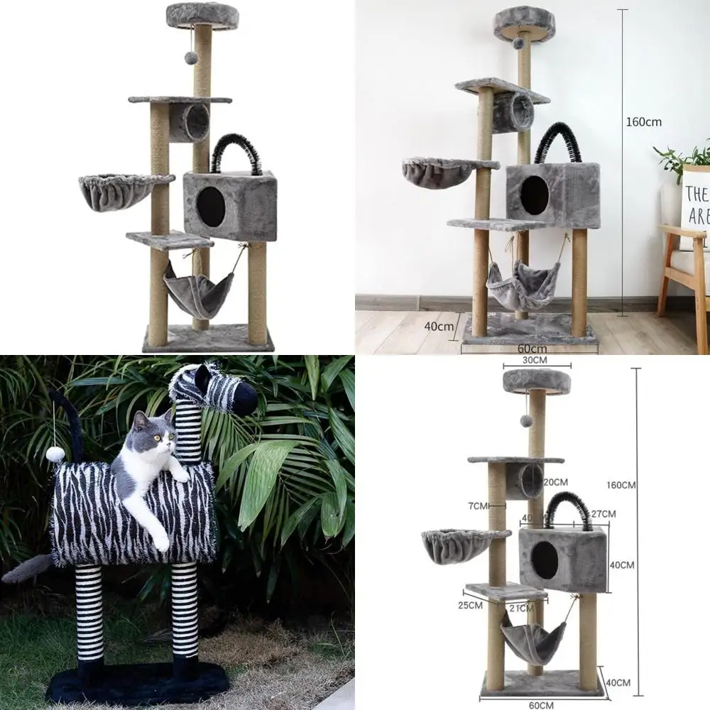 

Башня для лазания для кошек и рамка с когтеточкой, туалетом и игрушками для игр в помещении и упражнений