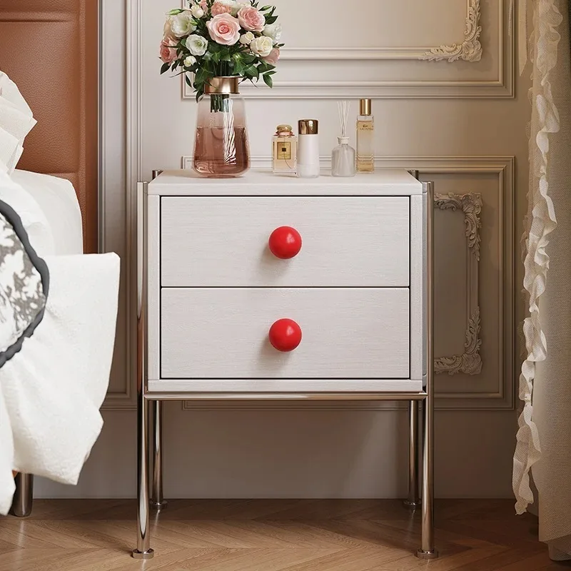 

Design Salon Bedside Table Modern Nordic Unique Cute Universal Nightstand Table Space Saving Mesa De Noche Ornaments Home Decor