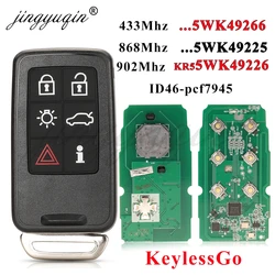 jingyuqin 433/868/902MHz 5WK49266 /267/268/224 /225/226 Car Remote Key for VOLVO XC60 XC90 S90 S60 PCF7945 Auto Keyless Go Smart