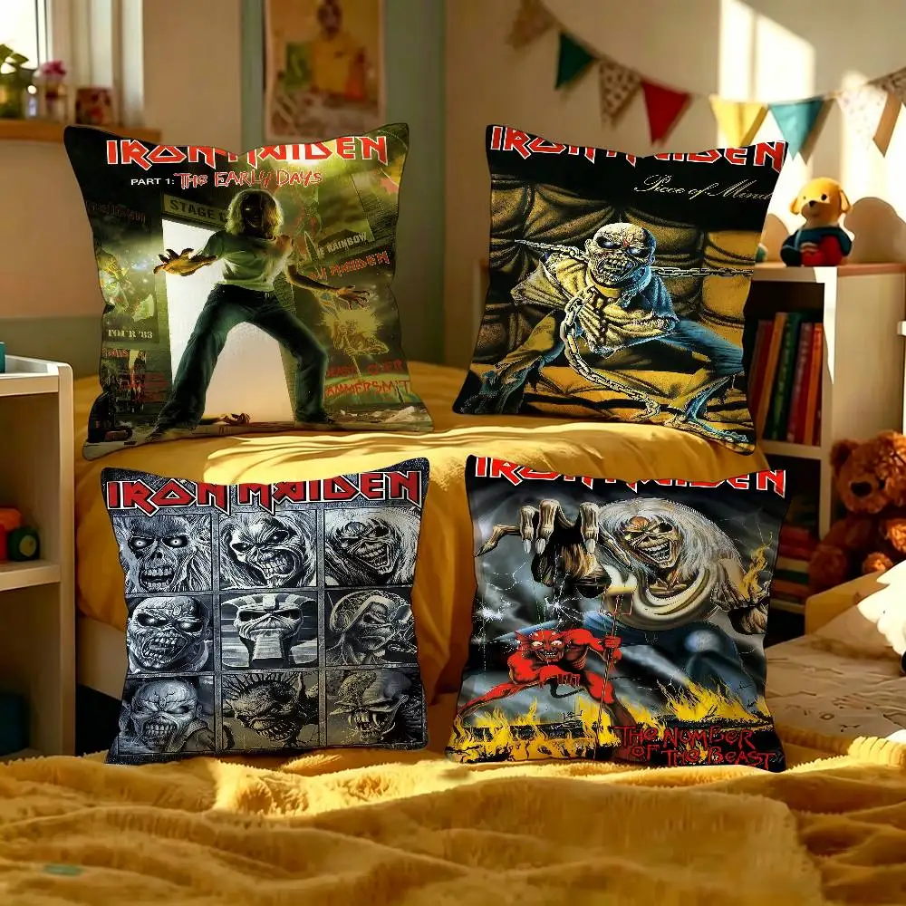 Capa de almofada de anime I-iron Maiden-s, capa de almofada para sofá, carro, presente de natal, 40x40cm, 45x45cm