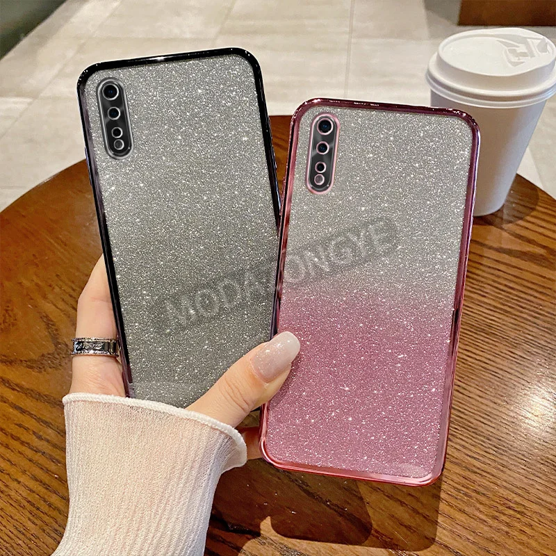 For Vivo S1 1907 Case Electroplating Soft Glitter TPU Back Cover Vivo S1 1907 V1907  Phone Casing For Girl Woman