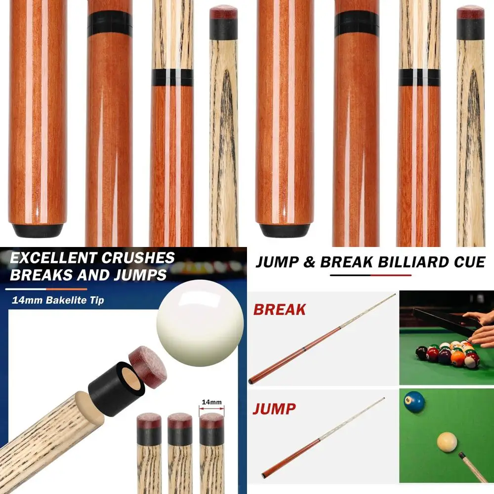 

3-Piece 14mm Bakelite Tip Pool Cue: 21oz to 25oz for Powerful Jumps and Breaks