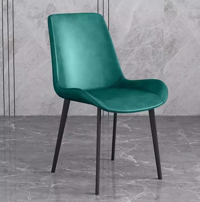 Italian dining chair designer light luxury minimalist chair, home metal minimalist backrest chair, restaurant chair