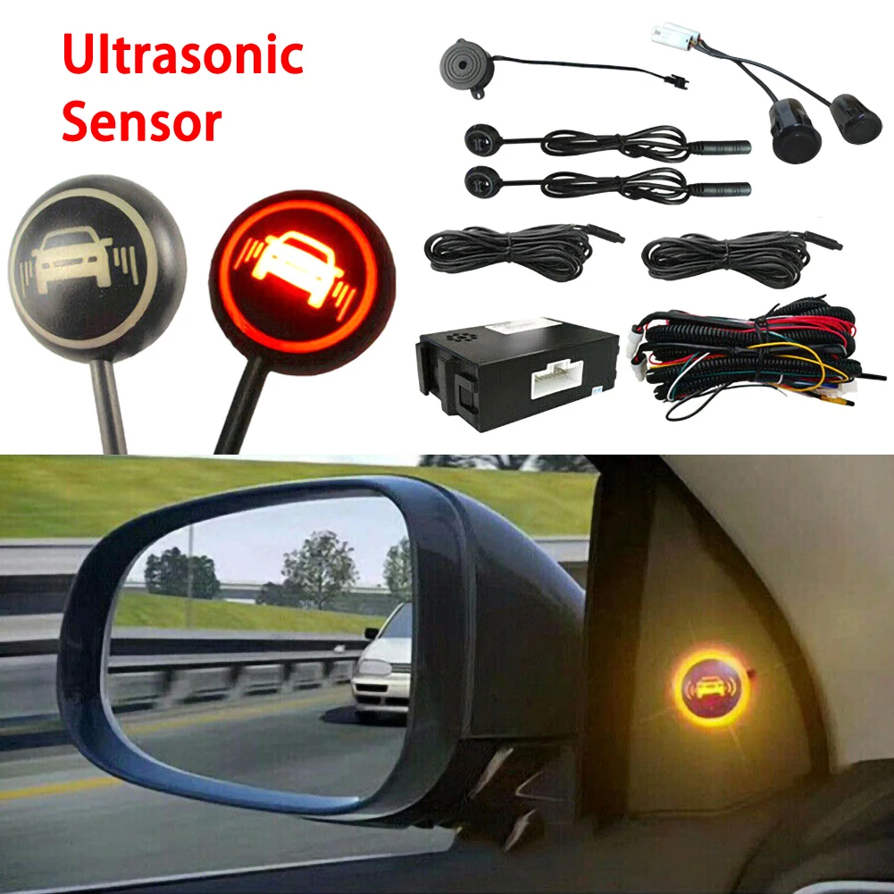 

Car Blind Spot Monitoring System BSM Ultrasonic Sensor Safety Distance Assist Lane Changing Universal