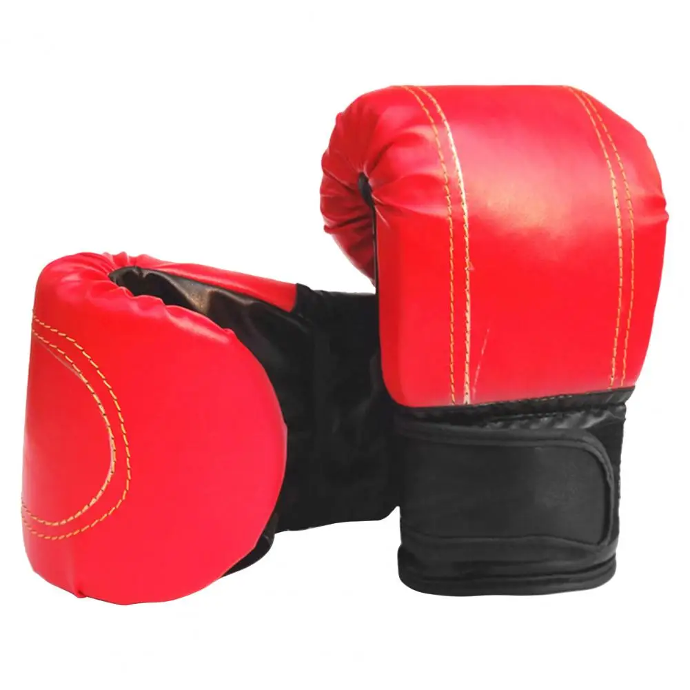 Boxing Gloves Thickened Boxing Sanda Gloves Unisex Boxing Training Exercise Leather Gloves Sports Kickboxing Protective Glove