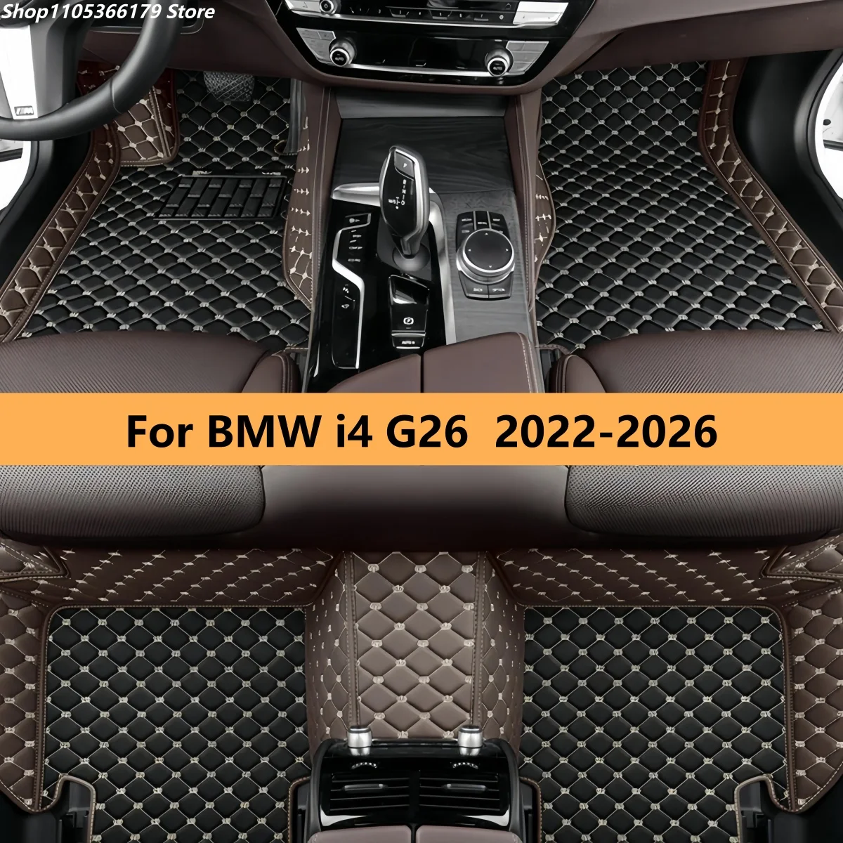 

Auto Leather Carpet Pad For BMW i4 G26 2022 2023 2024 2025 2026 Auto Accessories Leather Matts Foot Carpet Pads Full Set