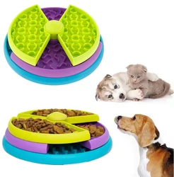 3 Layers Pet Dog Slow Feeder Bowl Spin Non Slip Puzzle Bowl Anti-Gulping Pet Slower Food Feeding Dishes Dog Bowl for Medium Smal