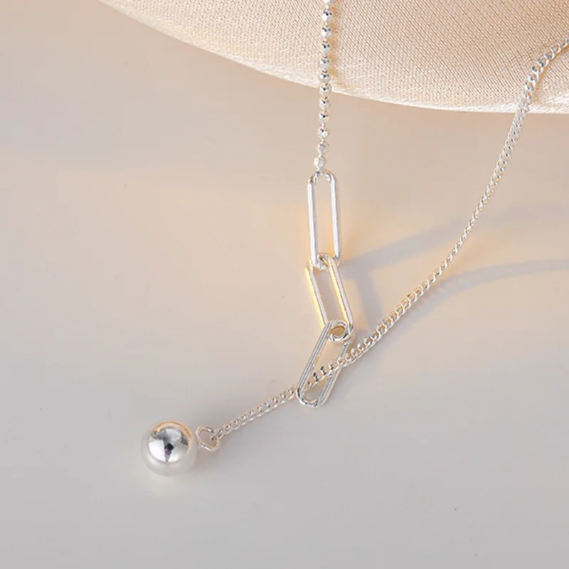 

925 Sterling Silver Woman Necklace Simple Charm Personality Clavicle Chain Choker Birthday Gift for Friends Exquisite Jewelry