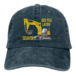 Classic Hot Sale Hat Boys' See You Later Excavator Washable Comfortable Pure Baseball Cap Washed Vintage Funny Dad Hat