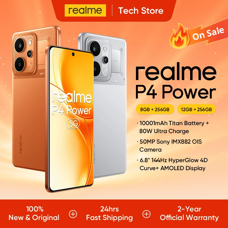 realme P4 Power 5G Smartphone/Handy 10001mAh Akku 80W Ladefunktion 6,8 Zoll 144Hz Curved Display Dimensity 7400 Ultra Chipsatz 50MP Sony Kamera