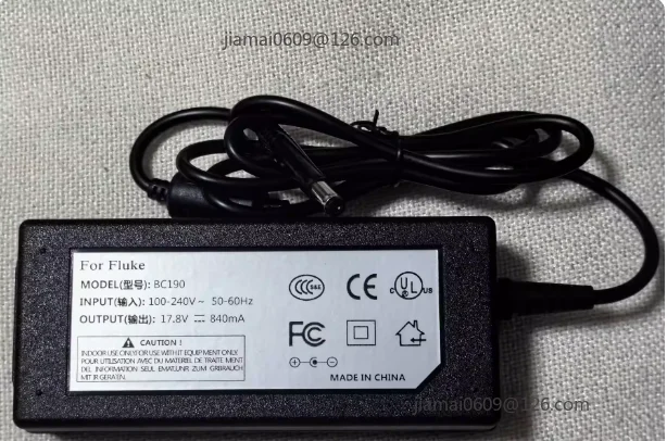 1PCS Universal Power Adapter for Fluke BC190/806, BC190/808, BC190/813, includes power cord and plug