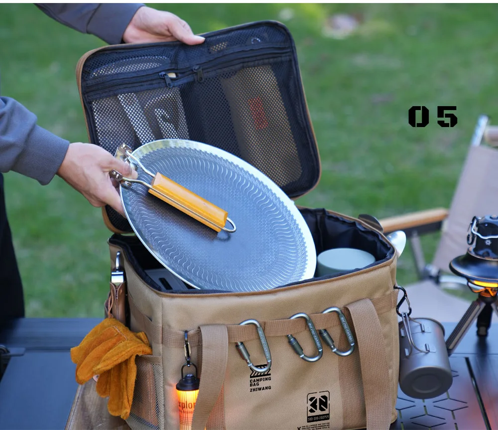 30-42L Taktische Camping-Aufbewahrungstasche - Isolierte Faltbox für Picknick, Geschirr & Feldausrüstung Wasserdicht – Detail 9